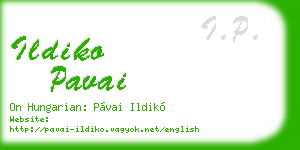ildiko pavai business card